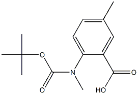 2-((叔丁氧羰基)(甲基)氨基)-5-甲基苯甲酸 结构式