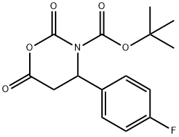 4-(4-氟苯基)-2,6-二氧杂-1,3-噁嗪烷-3-羧酸叔丁酯 结构式