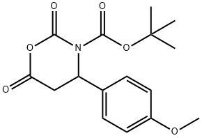 4-(4-甲氧基苯基)-2,6-二氧杂-1,3-噁嗪烷-3-羧酸叔丁酯 结构式