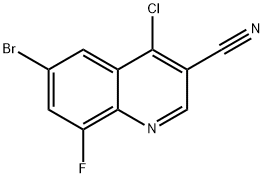 6-溴-4-氯-8-氟-喹啉-3-甲腈 结构式