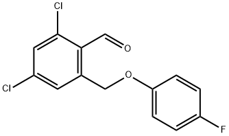 2,4-二氯-6-((4-氟苯氧基)甲基)苯甲醛 结构式