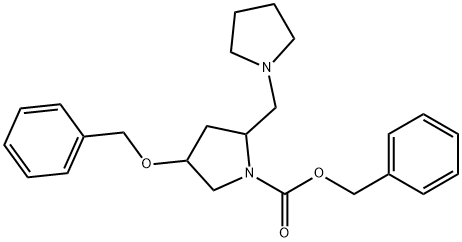 4-BENZYLOXY-2-PYRROLIDIN-1-YLMETHYL-PYRROLIDINE-1-CARBOXYLIC ACID BENZYL ESTER
 结构式