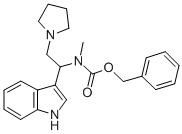 1-吡咯烷基-2-(N-CBZ-N-甲基)氨基-2-(3'-吲哚)乙烷 结构式