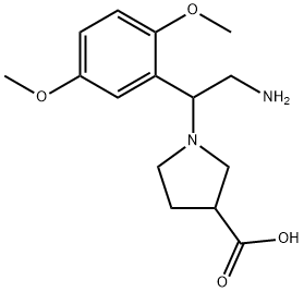 1-[2-氨基-1-(2,5-二甲氧基苯基)-乙基]-吡咯烷-3-羧酸 结构式