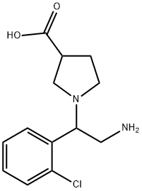 1-[2-AMINO-1-(2-CHLORO-PHENYL)-ETHYL]-PYRROLIDINE-3-CARBOXYLIC ACID
 结构式