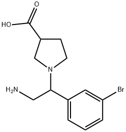 1-[2-AMINO-1-(3-BROMO-PHENYL)-ETHYL]-PYRROLIDINE-3-CARBOXYLIC ACID
 结构式