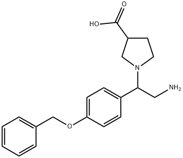 1-[2-AMINO-1-(4-BENZYLOXY-PHENYL)-ETHYL]-PYRROLIDINE-3-CARBOXYLIC ACID
 结构式