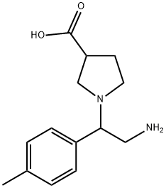 1-(2-氨基-1-(对甲苯基)乙基)吡咯烷-3-羧酸 结构式