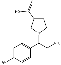 1-[2-AMINO-1-(4-AMINO-PHENYL)-ETHYL]-PYRROLIDINE-3-CARBOXYLIC ACID
 结构式