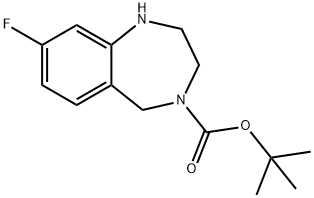 4-叔丁氧羰基-8-氟-2,3,4,5-四氢-1H-苯并[E][1,4]二氮杂卓 结构式