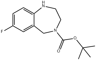 4-叔丁氧羰基-7-氟-2,3,4,5-四氢-1H-苯并[E][1,4]二氮杂卓 结构式