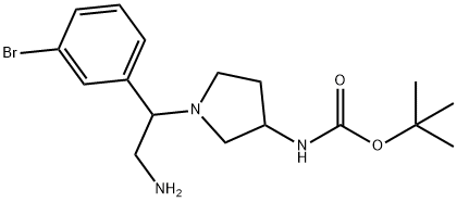 3-N-BOC-AMINO-1-[2-AMINO-1-(3-BROMO-PHENYL)-ETHYL]-PYRROLIDINE
 结构式