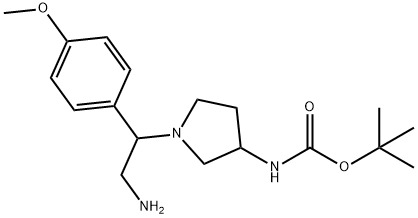 3-N-BOC-AMINO-1-[2-AMINO-1-(4-METHOXY-PHENYL)-ETHYL]-PYRROLIDINE
 结构式