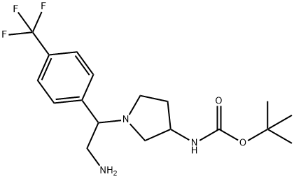 3-N-BOC-AMINO-1-[2-AMINO-1-(4-TRIFLUOROMETHYL-PHENYL)-ETHYL]-PYRROLIDINE
 结构式