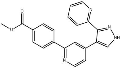 4-(4-(3-(吡啶-2-基)-1H-吡唑-4-基)吡啶-2-基)苯甲酸甲酯 结构式