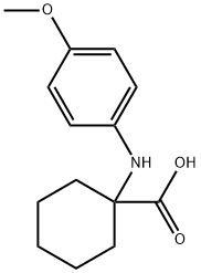 1-((4-甲氧基苯基)氨基)环己烷-1-羧酸 结构式