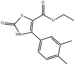 4-(3,4-二甲基苯基)-2-氧代-2,3-二氢噻唑-5-甲酸乙酯 结构式