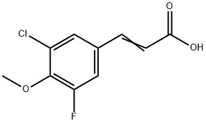 (E)-3-(3-氯-5-氟-4-甲氧基苯基)丙烯酸 结构式
