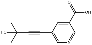 5-(3-羟基-3-甲基-丁-1-炔基)烟酸 结构式