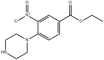 3-硝基-4-哌嗪-1-基-苯甲酸乙酯 结构式