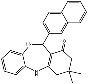 3,3-dimethyl-11-(2-naphthyl)-2,3,4,5,10,11-hexahydro-1H-dibenzo[b,e][1,4]diazepin-1-one 结构式