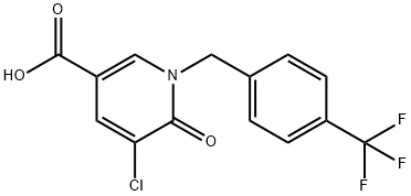 5-Chloro-6-oxo-1-(4-(trifluoroMethyl)benzyl)-1,6-dihydropyridine-3-carboxylic acid 结构式