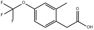 2-(Carboxymethyl)-5-(trifluoromethoxy)toluene, 4-(Trifluoromethoxy)-o-tolylacetic acid 结构式