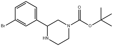3-(3-BROMO-PHENYL)-PIPERAZINE-1-CARBOXYLIC ACID TERT-BUTYL ESTER 结构式