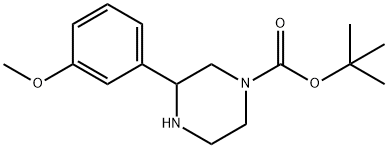 3-(3-METHOXY-PHENYL)-PIPERAZINE-1-CARBOXYLIC ACID TERT-BUTYL ESTER 结构式