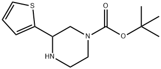 TERT-BUTYL 3-(THIOPHEN-2-YL)PIPERAZINE-1-CARBOXYLATE 结构式