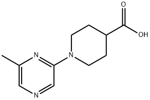 1-(6-甲基吡嗪-2-基)哌啶-4-羧酸 结构式