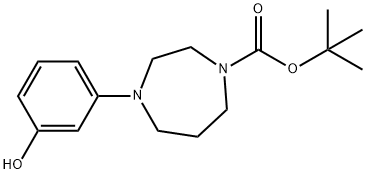 4-(3-羟基苯基)-1,4-二氮杂-1-羧酸叔丁酯 结构式