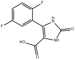 5-(2,5-二氟苯基)-2,3-二氢-2-氧代-1H-咪唑-4-羧酸 结构式