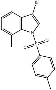 1-(对甲基苯磺酰基)-3-溴-7-甲基吲哚 结构式