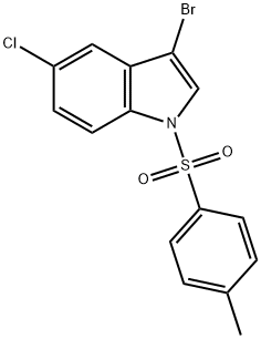 1-(对甲基苯磺酰基)-3-溴-5-氯吲哚 结构式