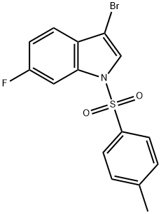 1-(对甲基苯磺酰基)-3-溴-6-氟吲哚 结构式