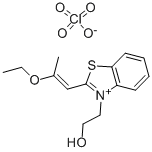 2-(2-乙氧基-1-丙烯基)-3-(2-羟基乙基)苯并噻唑鎓高氯酸盐 结构式