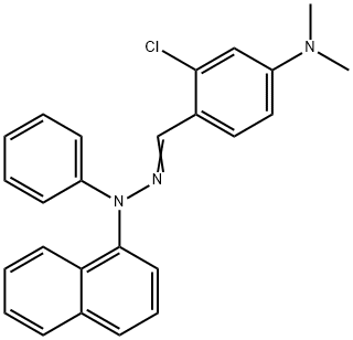 2-chloro-4-(dimethylamino)benzaldehyde 1-naphthylphenylhydrazone 结构式