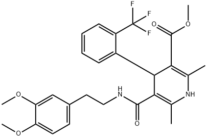 Methyl 1,4-Dihydro-2,6-dimethyl-4-(2trifluoromethyl)phenyl-pyridine-3-carboxylate-5-(3,4-dimethoxyphenyl)ethyl Carboxamide 结构式