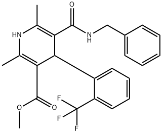 Methyl 1,4-Dihydro-2,6-dimethyl-4-(2trifluoromethyl)phenyl-pyridine-5-carboxylate-3-phenylmethyl Carboxamide 结构式