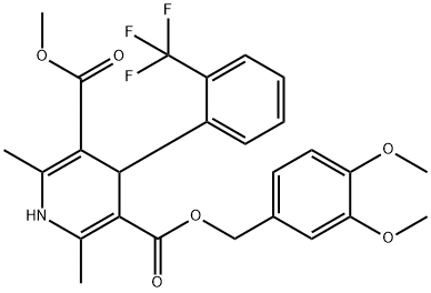 5-Methyl 3-(34Dimethoxybenzyl)-1,4-Dihydro-2,6-dimethyl-5-(2trifluoromethyl)phenyl-3,5-pyridinedicarboxylate 结构式