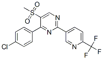4-(4-CHLOROPHENYL)-5-(METHYLSULPHONYL)-2-[6-(TRIFLUOROMETHYL)PYRIDIN-3-YL]PYRIMIDINE 结构式