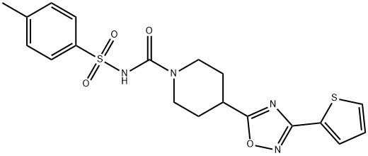 N-((4-METHYLPHENYL)SULPHONYL)-4-[3-(THIEN-2-YL)-1,2,4-OXADIAZOL-5-YL]PIPERIDINE-1-CARBOXAMIDE 结构式