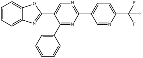 2-[4-PHENYL-2-(6-(TRIFLUOROMETHYL)PYRIDIN-3-YL)PYRIMIDIN-5-YL]BENZOXAZOLE 结构式