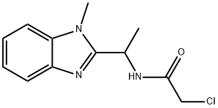 2-氯-N-[1-(1-甲基-1H-苯并咪唑-2-基)乙基]乙酰胺 结构式