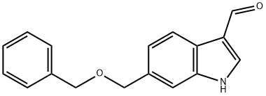 6-BENZYLOXYMETHYL-1H-INDOLE-3-CARBALDEHYDE 结构式