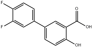 3',4'-DIFLUORO-4-HYDROXY-[1,1'-BIPHENYL]-3-CARBOXYLIC ACID 结构式