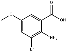 2-氨基-3-溴-5-甲氧基苯甲酸 结构式