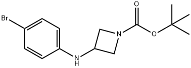 3-(4-BROMO-PHENYLAMINO)-AZETIDINE-1-CARBOXYLIC ACID TERT-BUTYL ESTER 结构式