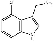 4-氯-1H-吲哚-3-甲胺 结构式